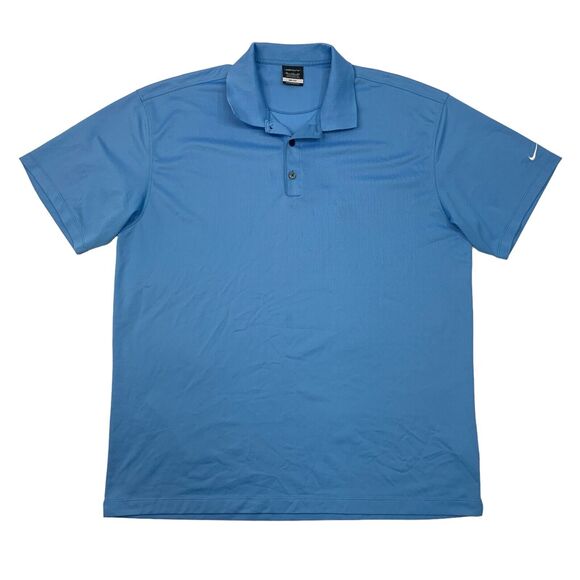 Nike Golf Shirt Mens XXL 2XL Copen Blue Tech Basic Dri Fit Polo Flat Knit Collar - Picture 1 of 14
